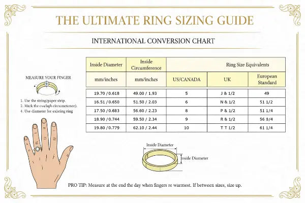 Comprehensive sizing infographic