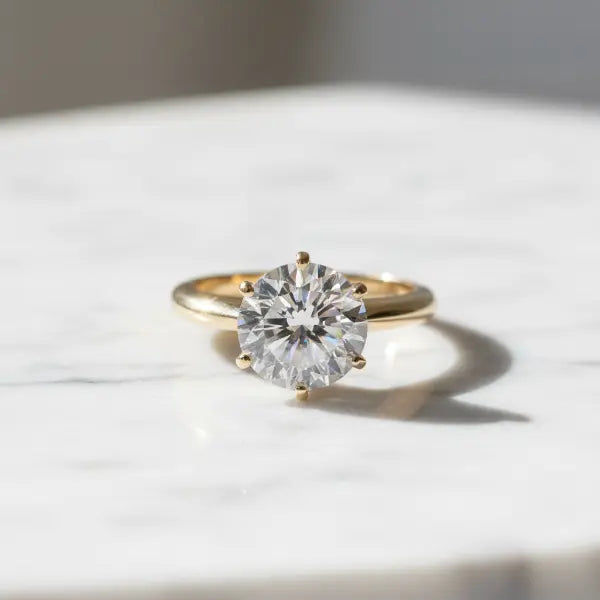 Diamond ring on marble