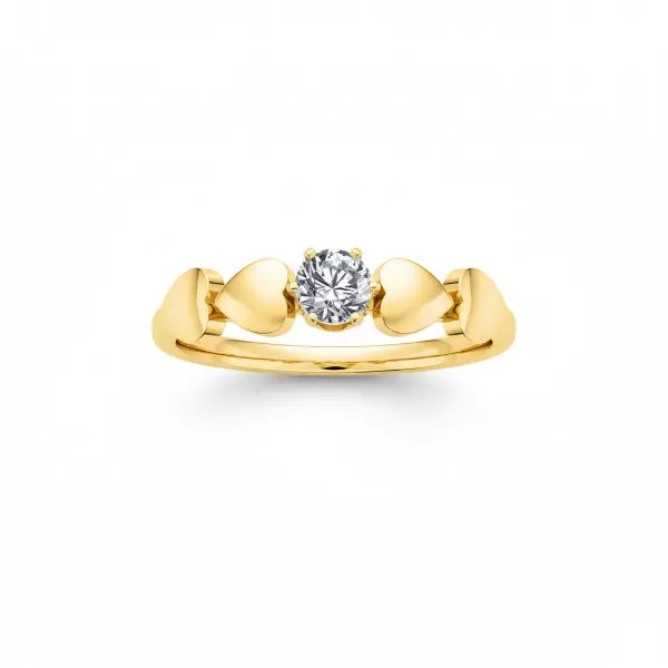 Gold heart ring - white background