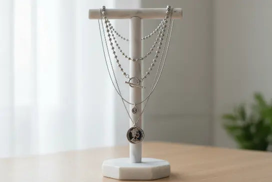 Jewelry Stand with Natural Lighting