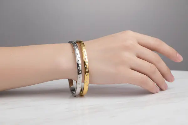 Model Wearing Bracelets