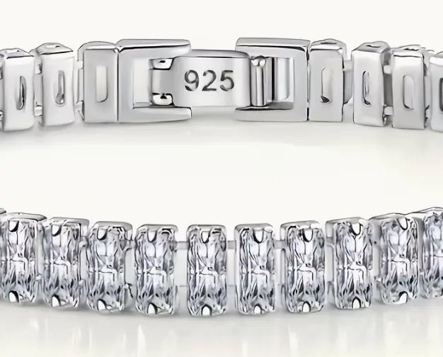 925 Sterling Silver Tennis Bracelet Moissanites 16cm Mia Roses Jewel Haus