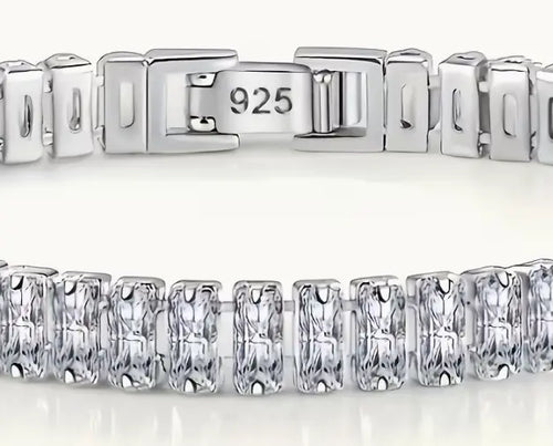 925 Sterling Silver Tennis Bracelet Moissanites 16cm Mia Roses Jewel Haus