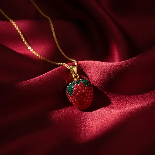Strawberry necklace styled shot